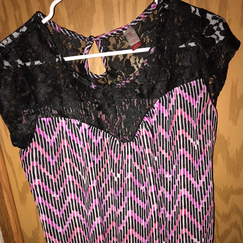 black pink & purple shirt